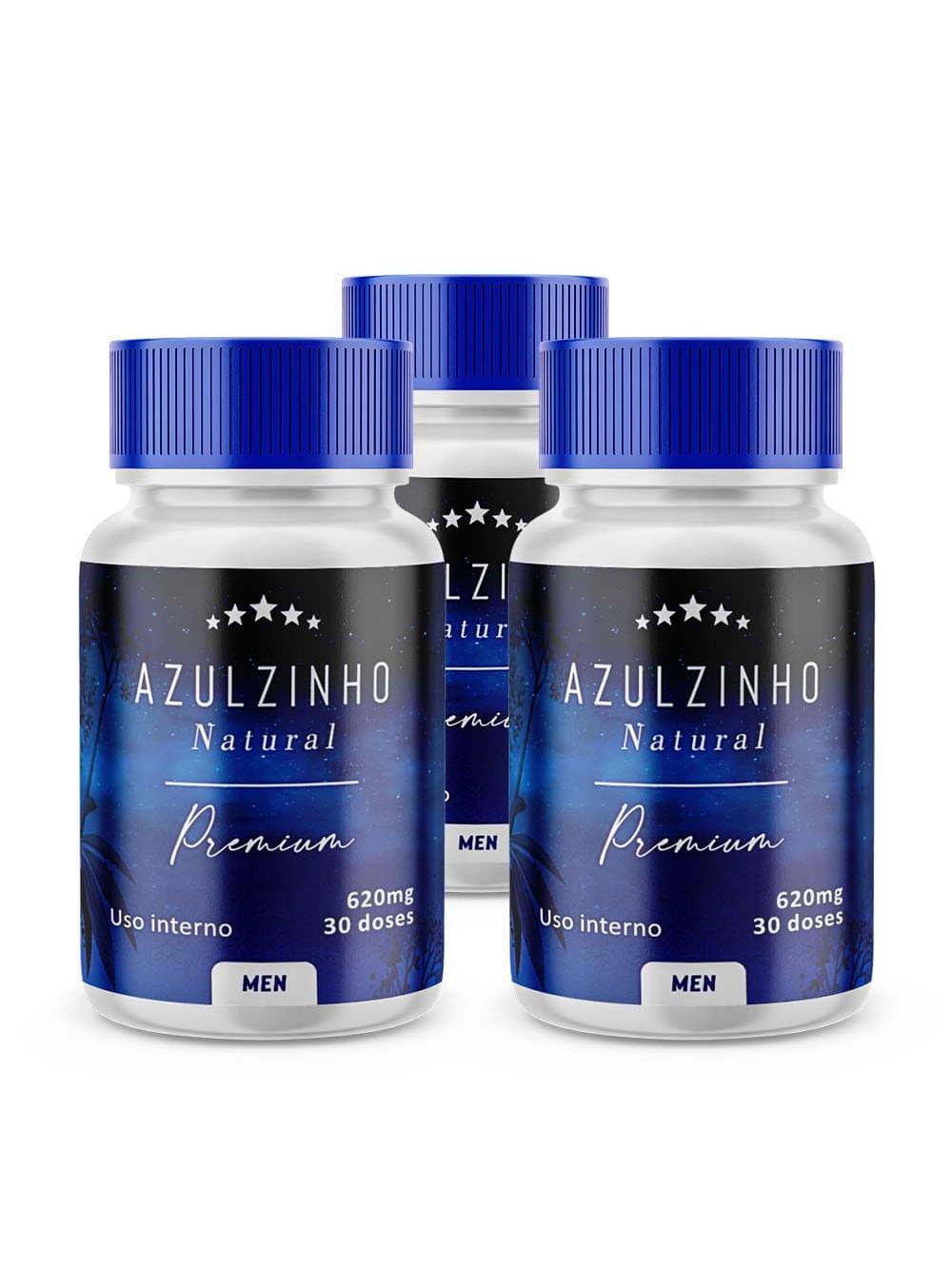 Encontraproduto.com.br - Kit 3 Frascos De Azulzinho Natural - 30 Doses