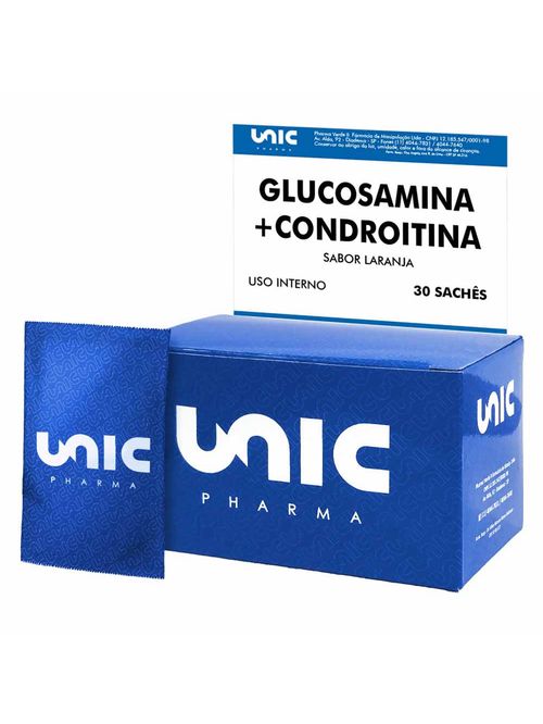 Glucosamina e Condroitina - 30 Sachês Sabor Laranja
