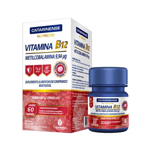 Vitamina B12 Frutas Vermelhas Catarinense Nutrição 60comp