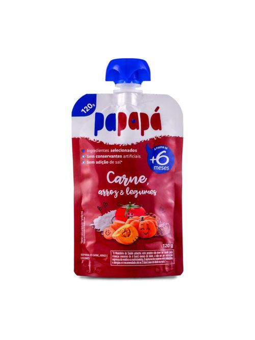Papinha de Carne Arroz e Legumes Papapá 120g