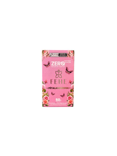 Barra De Chocolate Branco Com Petalas De Rosa Fehe 50g