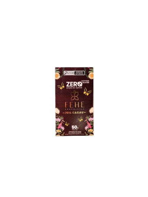 Barra De Chocolate 70% Cacau Fehe 50g