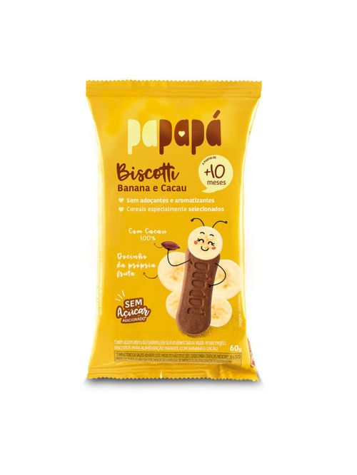 Biscoito Infantil Biscotti Banana e Cacau 60g Papapá