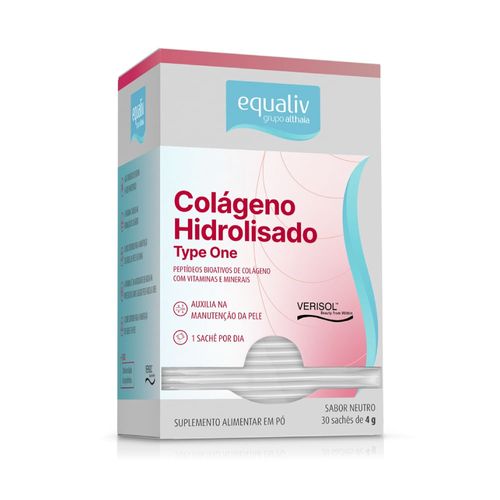 Colágeno Hidrolisado Type One 30 Sachês Neutro Equaliv 120g