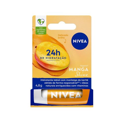 Nivea Hidratante Labial Manga Shine Brilho 4,8g - Manteiga de Karité Vegano