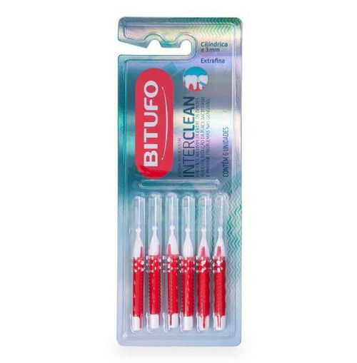 Escova Dental Bitufo Interdental Interclean Extra Fina - 6 Unidades