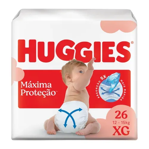 Fralda Huggies Máxima Proteção 26 Unidades XG