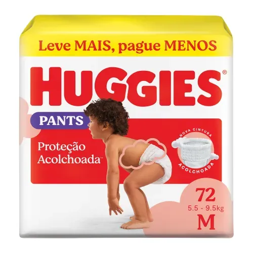 Fralda Huggies Roupinha Proteção Acolchoada 72 Unidades M