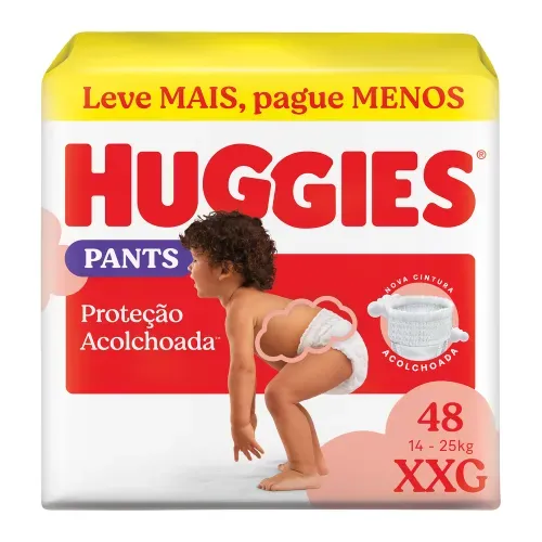 Fralda Huggies Pants Roupinha Proteção Acolchoada 48 Un XXG