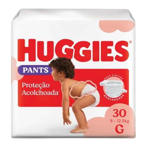 Fralda Huggies Pants Roupinha Proteção Acolchoada 30 Un G