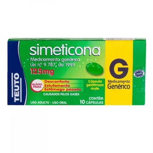 Simeticona 125mg 10 Cápsulas Gelatinosas - Teuto