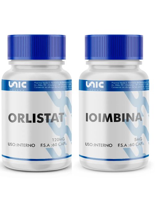 Kit Orlistat 120mg 60 Caps + Ioimbin 5mg 60 Caps