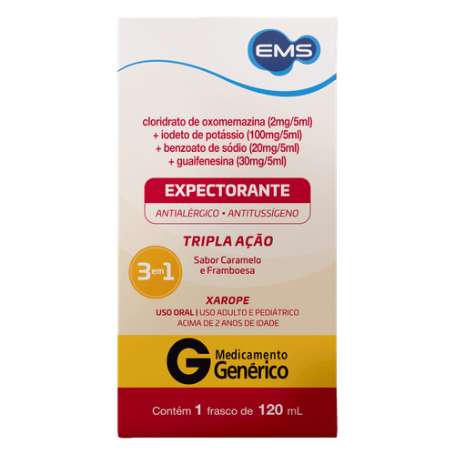 Cloridrato de Oxomemazina Xarope 120ml - Ems