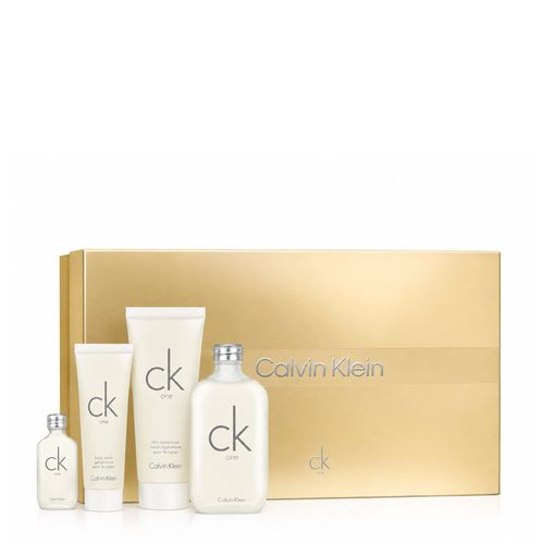Kit Calvin Klein CK One Unissex - Eau de Toilette 200ml + 15ml + Body Lotion 200ml + Shower Gel 100ml
