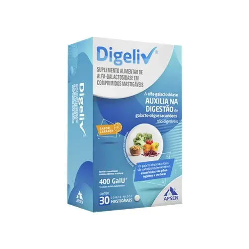 Digeliv 400FCC 30 Comprimidos Mastigáveis - Apsen