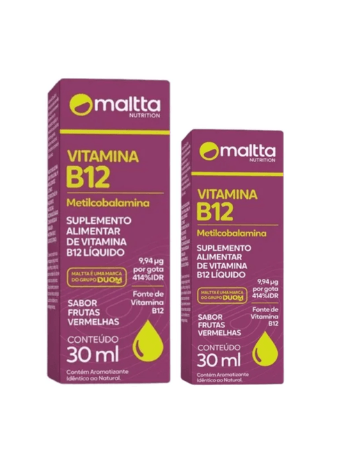 Kit C/2 Vitamina B12 Solução 30ml Frutas Vermelhas - Maltta