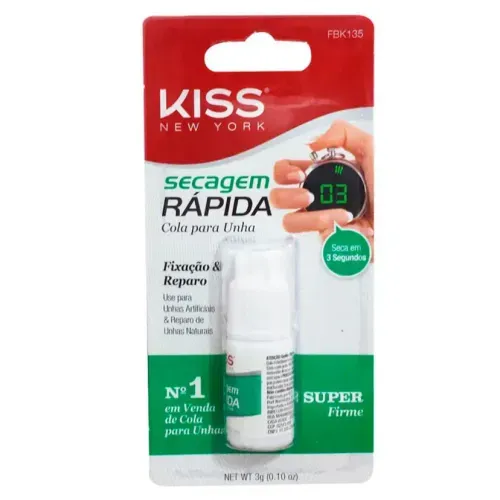 Cola para Unhas Postiças Secagem Rápida 3g Kiss Ny