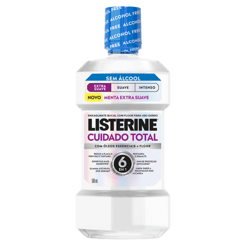 Enxaguante Bucal Listerine Cuidado Total Menta Extra Suave Zero Álcool 500ml