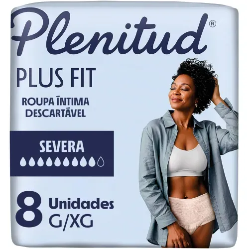 Plenitud Plus Fit Roupa Íntima para Mulheres G/XG - 8 Unidades