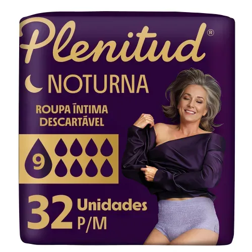 Plenitud Noturna Roupa Íntima Máxima Absorção P/M - 32 Unidades