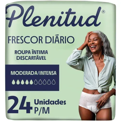 Roupa Íntima Plenitud Classic P/M Incontinência Intensa 24 Unidades Ajuste Anatômico