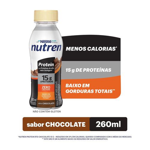 Bebida Láctea Nutren Protein 15g de proteínas Chocolate - 260ml