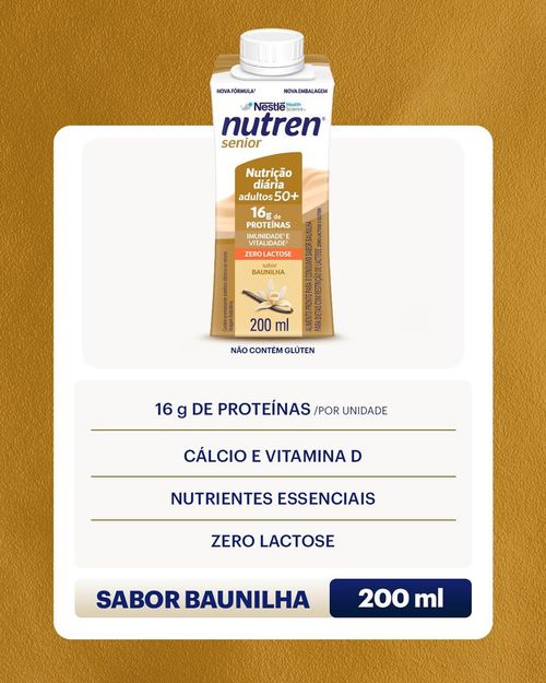Complemento Alimentar Nutren Senior Baunilha Zero Lactose - 200ml