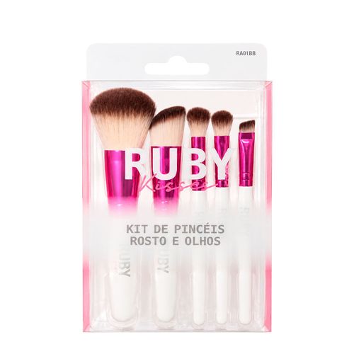 Kit Ruby Kisses Pincéis para Rosto e Olhos - 5 Peças