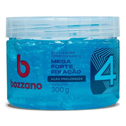 Gel Fixador Bozzano Ação Prolongada N4 Mega Forte Azul 300g