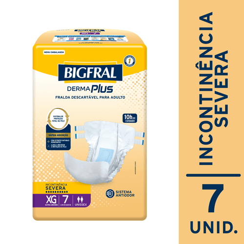 Fralda Bigfral Derma Plus XG 7 Unidades - Bigfral