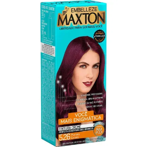 Tinta de Cabelo Maxton Marsala Escuro 50g - Maxton