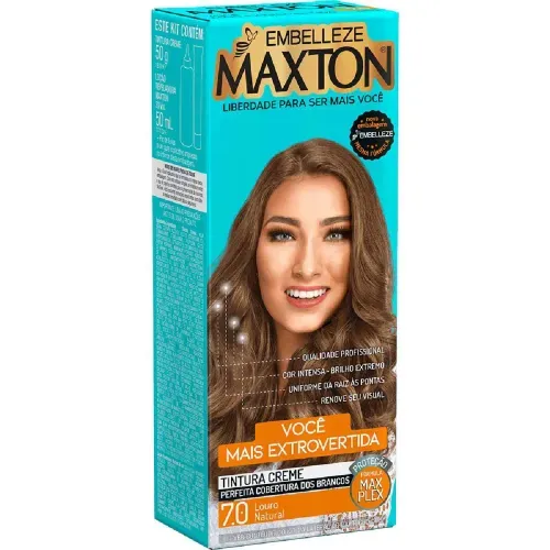 Tinta de Cabelo Maxton Louro Natural 7.0 50g + 60ml - Maxton
