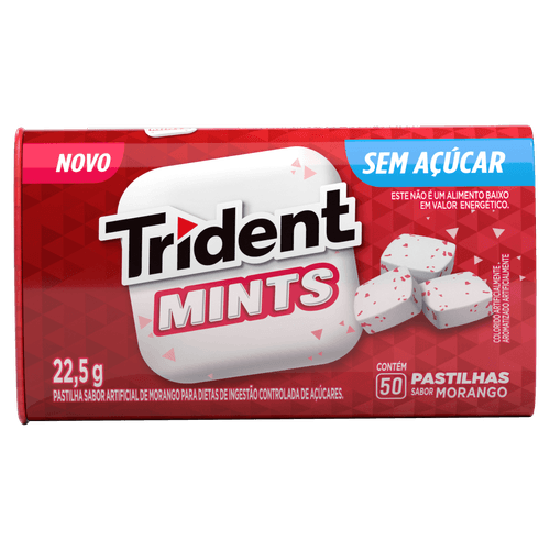 Pastilha Trident Mints Morango 22,5g - Trident
