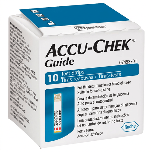 Teste de Glicemia Accu Check Guide 10Un - Roche