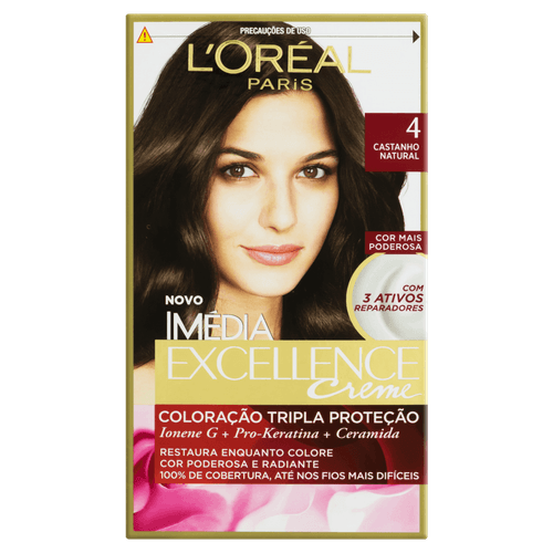 Tinta de Cabelo Imedia Excellence Castanho Natural 1 Kit - Imedia
