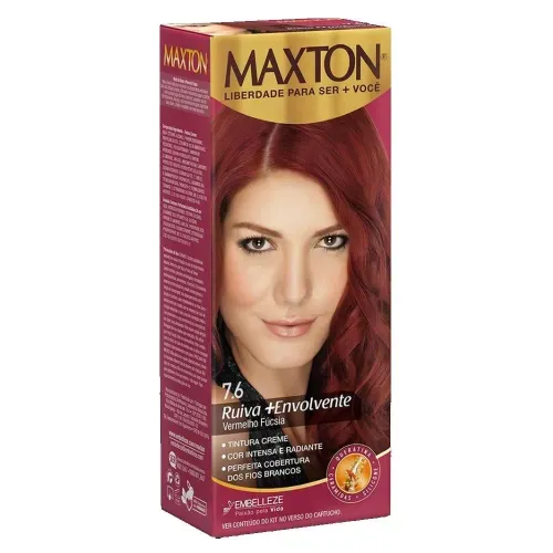 Tinta de Cabelo Maxton Ruiva Envolvente Vermelho Fúcsia KIT ECONOMICO - Maxton