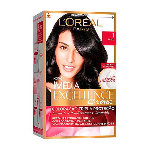 Tintura de Cabelo Imedia Excelle 01 Preto Onix - Imedia