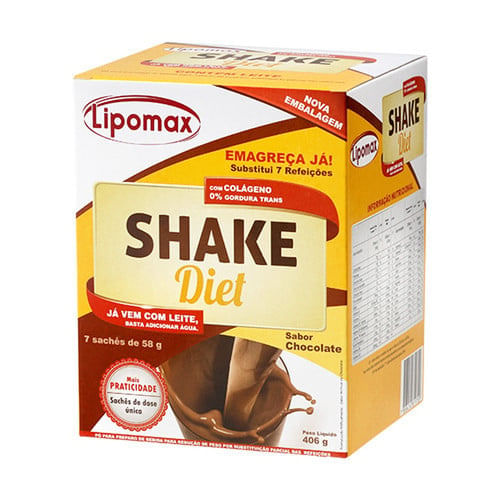 Suplemento Alimentar Shake Diet Lipomax Sabor Chocolate 40G - Lipomax