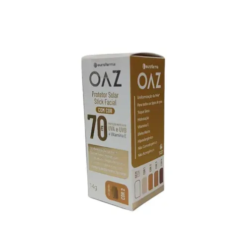 Oaz Protetor Solar em Stick Facial com Cor 2 Fps70 14ml