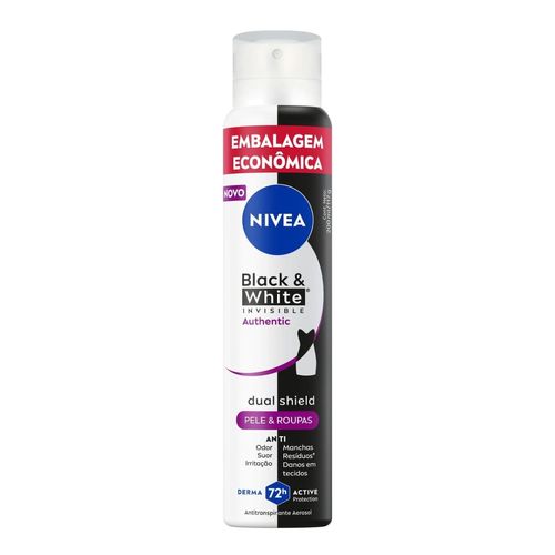 Desodorante Aerossol Antitranspirante Nivea Black & White Invisible Authentic 200ml