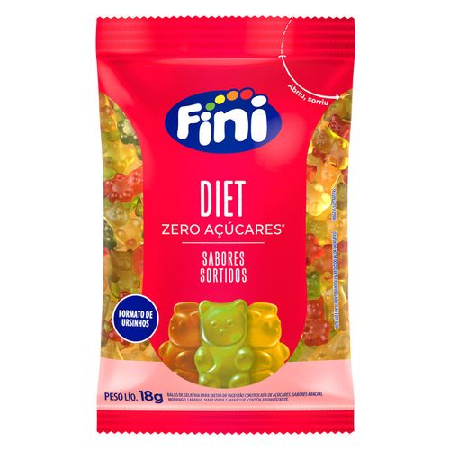 Bala de Gelatina Fini Bem Estar Diet Sortida Zero Açúcar 18g