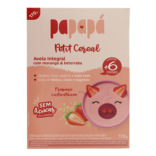 Cereal Infantil Papapá 170g Aveia Morango e Beterraba - Papapá