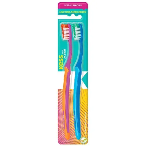 Kit Escova de Dente Kess Basic Action 2 Unidades
