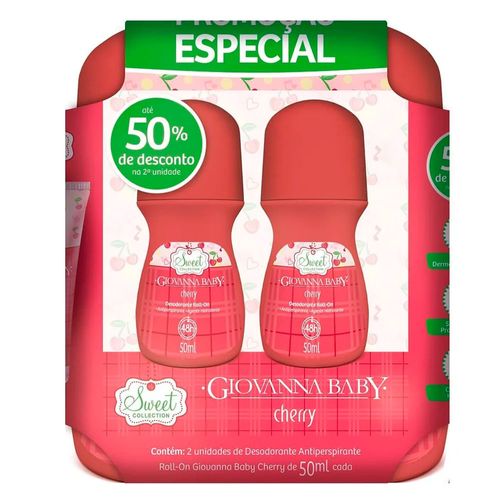 Kit Desodorante Cherry 50ml 2 Unidades - Giovanna Baby