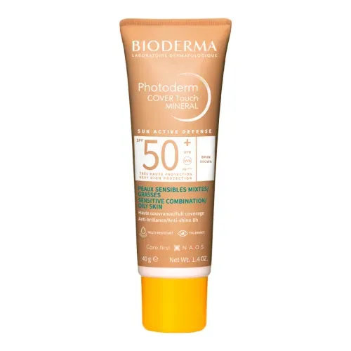 Photoderm Protetor Solar Mineral FPS 50+ Cover Touch Escuro 40g Creme Toque Seco Matte