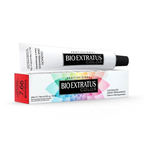 Coloração Permanente Bio Extratus 7.66 60ml - Bio Extratus