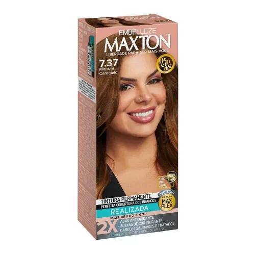Tintura Maxton 7.37 Marrom Caramelo 30 Vol - Maxton