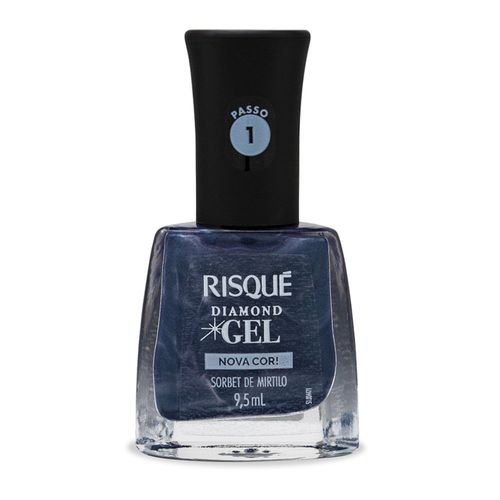 Esmalte Risqué Diamond Gel Sorbet de Mirtilo Azul Metálico 9,5ml - Risqué