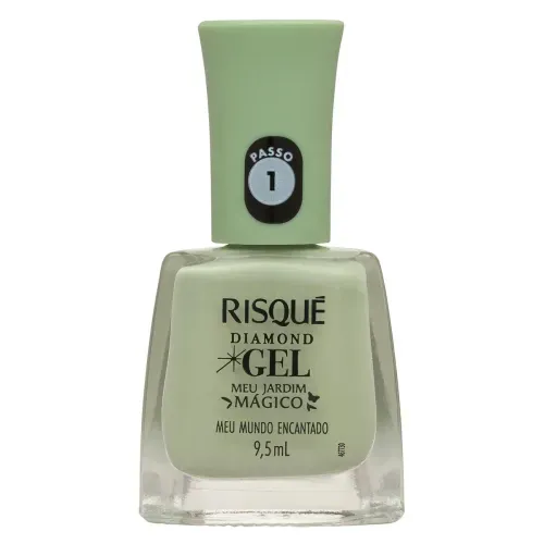 Esmalte Risqué Diamond Gel Meu Mundo Encantado Verde Claro 9,5ml - Risqué