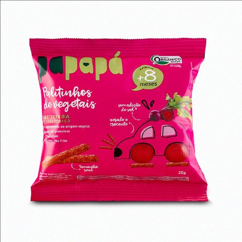 Biscoito Orgânico Papapá Palitinho Beterraba e Grão-de-Bico 20g - Papapá